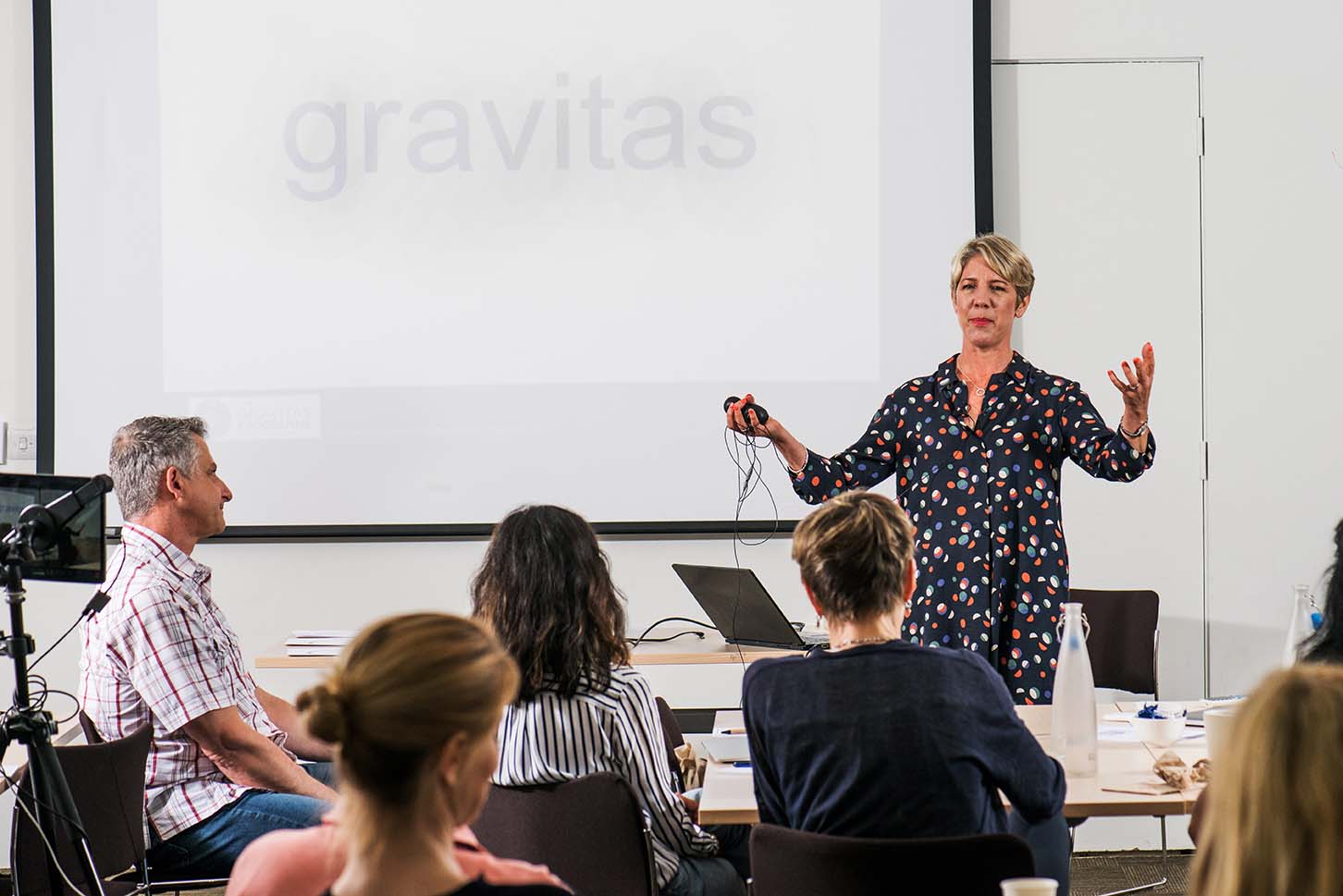 Audience listening to Antoinette Dale Henderson delivering a masterclass worksop on leading with gravitas